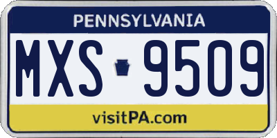 PA license plate MXS9509