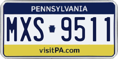 PA license plate MXS9511