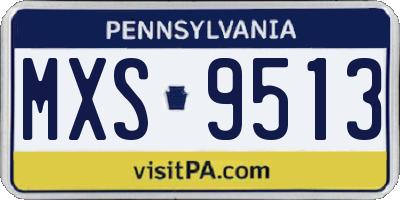 PA license plate MXS9513