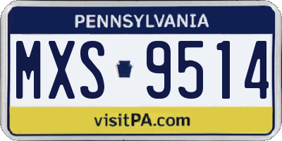 PA license plate MXS9514