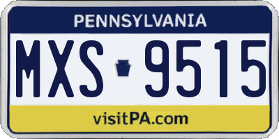 PA license plate MXS9515