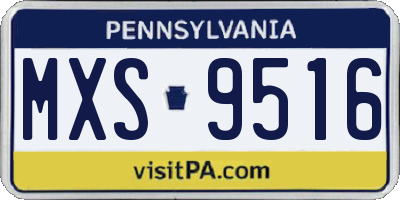 PA license plate MXS9516