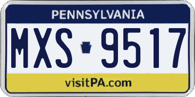 PA license plate MXS9517