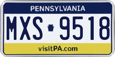 PA license plate MXS9518