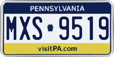 PA license plate MXS9519