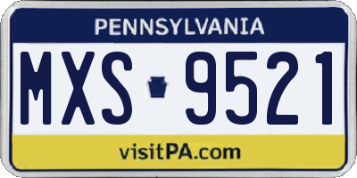 PA license plate MXS9521