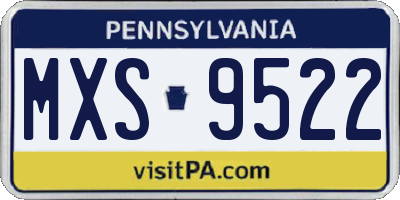 PA license plate MXS9522