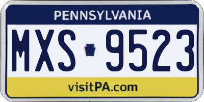 PA license plate MXS9523