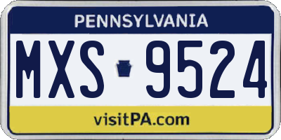 PA license plate MXS9524