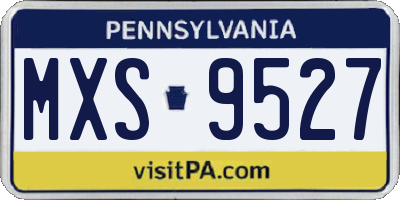 PA license plate MXS9527