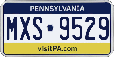 PA license plate MXS9529