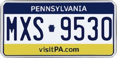 PA license plate MXS9530
