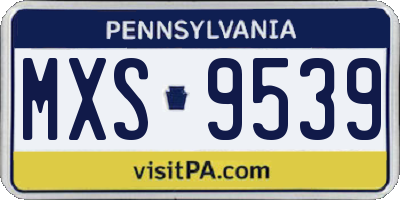 PA license plate MXS9539