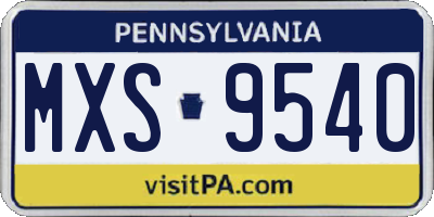 PA license plate MXS9540