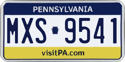 PA license plate MXS9541