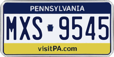 PA license plate MXS9545