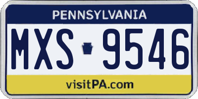 PA license plate MXS9546