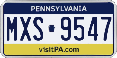 PA license plate MXS9547