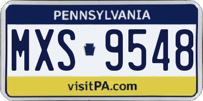 PA license plate MXS9548