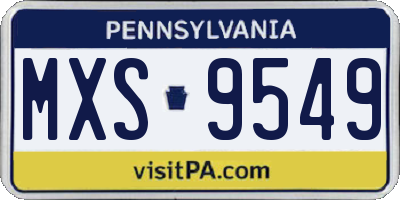 PA license plate MXS9549