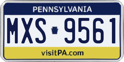 PA license plate MXS9561
