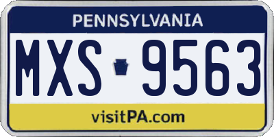 PA license plate MXS9563