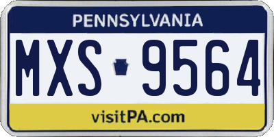 PA license plate MXS9564