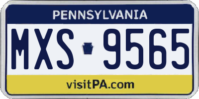 PA license plate MXS9565