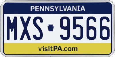 PA license plate MXS9566