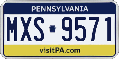 PA license plate MXS9571