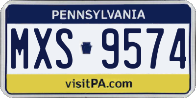 PA license plate MXS9574