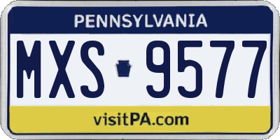PA license plate MXS9577