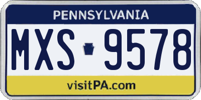 PA license plate MXS9578