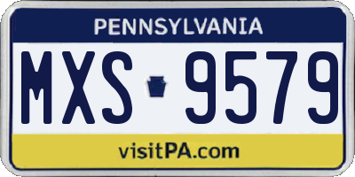 PA license plate MXS9579