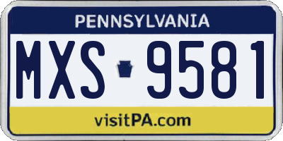 PA license plate MXS9581