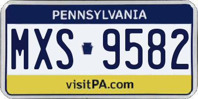 PA license plate MXS9582