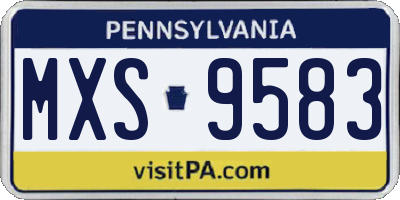 PA license plate MXS9583