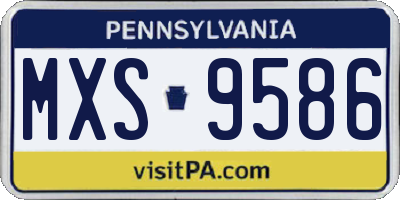 PA license plate MXS9586