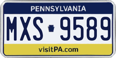 PA license plate MXS9589