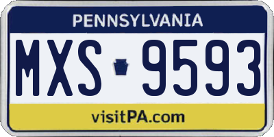 PA license plate MXS9593