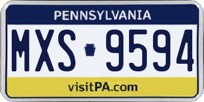 PA license plate MXS9594