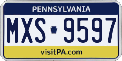 PA license plate MXS9597