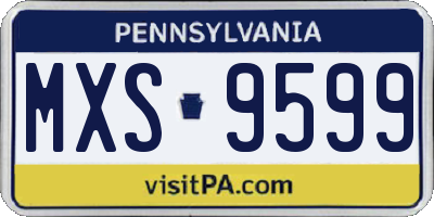 PA license plate MXS9599