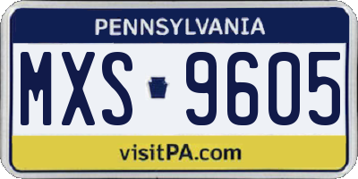 PA license plate MXS9605