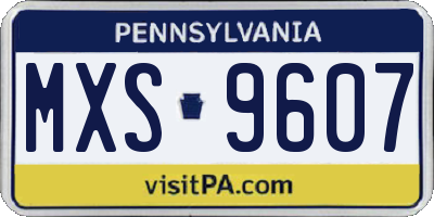 PA license plate MXS9607