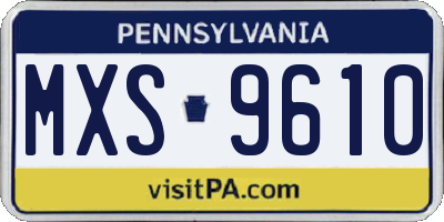 PA license plate MXS9610