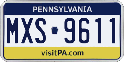 PA license plate MXS9611