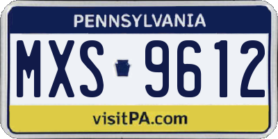 PA license plate MXS9612
