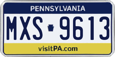 PA license plate MXS9613