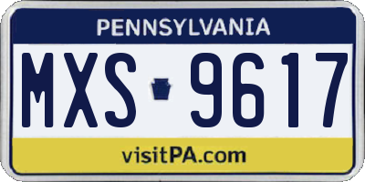 PA license plate MXS9617
